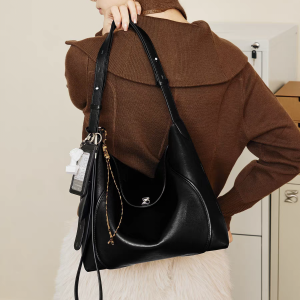 Elara Eclipse All-Around Leather Bag with Metallic Embellishment - Image 3
