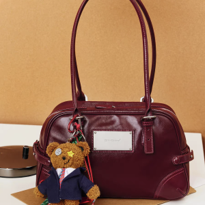 Evelyn's Vintage Bordeaux Satchel - Image 3