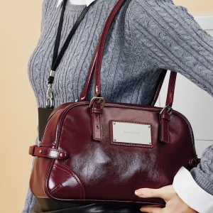 Evelyn's Vintage Bordeaux Satchel - Image 2