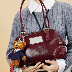 Evelyn's Vintage Bordeaux Satchel - Image 4
