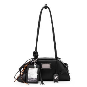 Black Arc - shaped Shoulder Bag