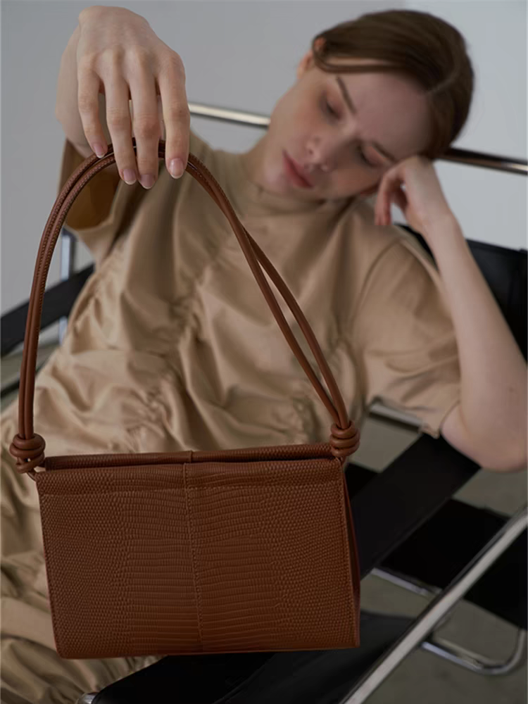 Cordova Crocodile - Embossed Cord Knot Satchel