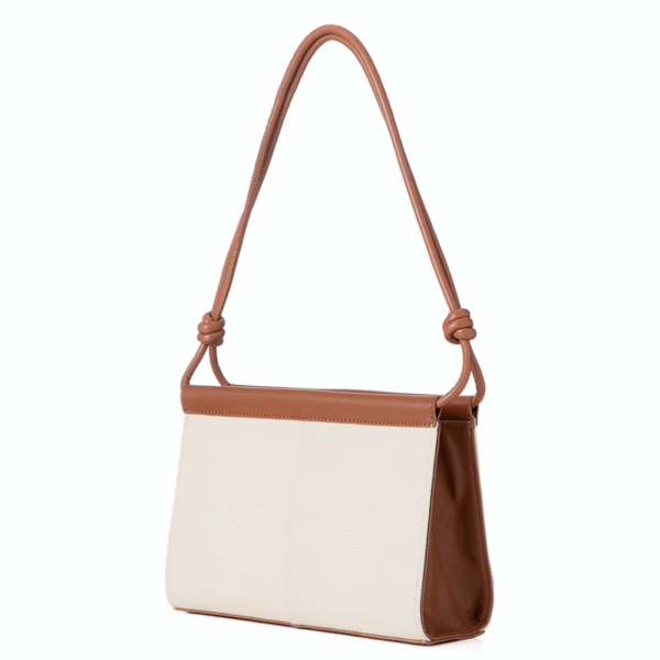Beige - Brown Fusion Knot Strap Satchel