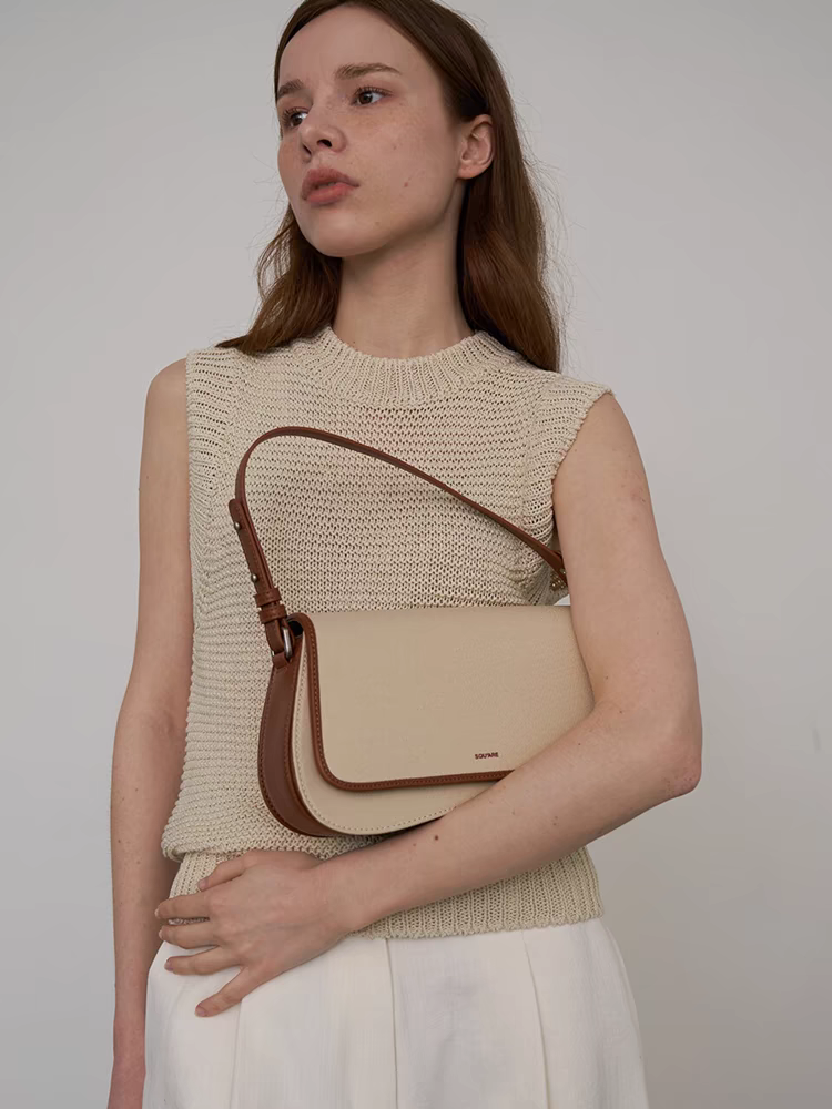Amara Serenity Beige Leatherette Shoulder Satchel