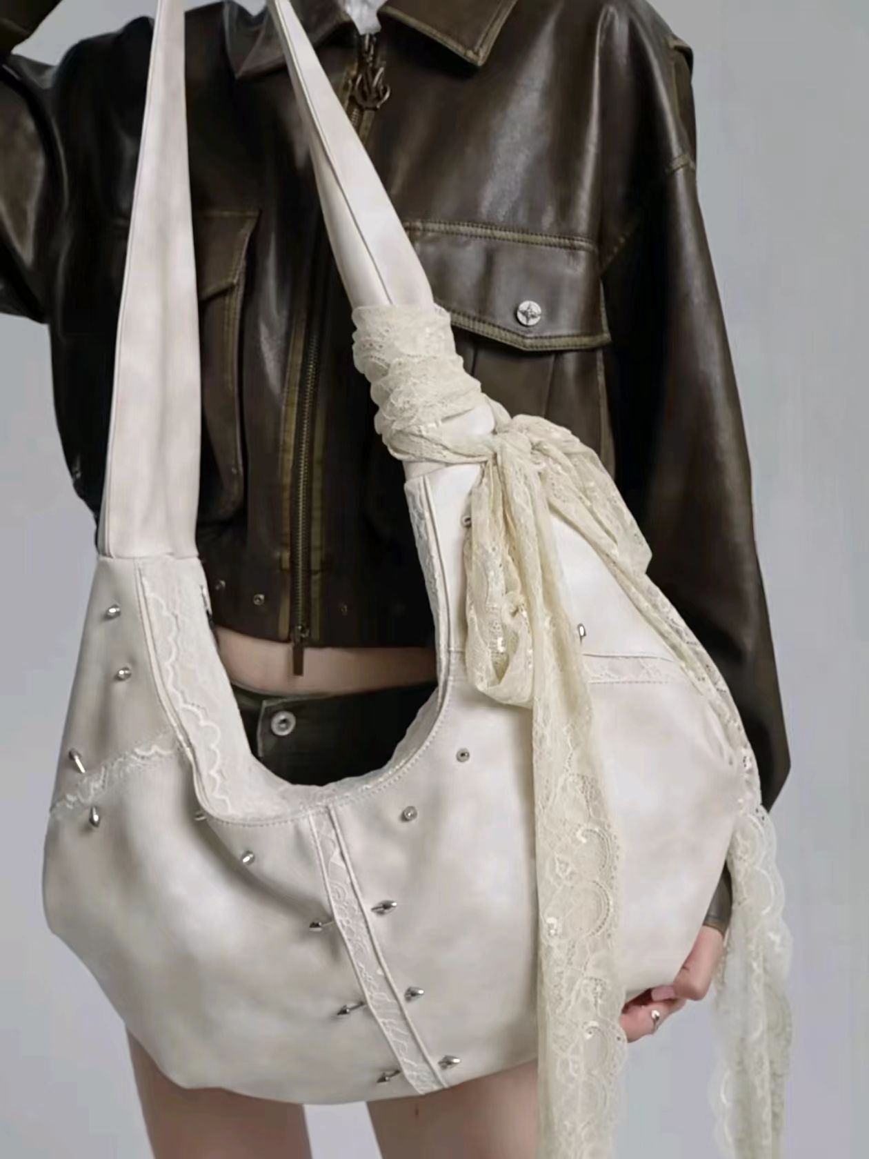 Luna - Goth Lace Hobo Bag