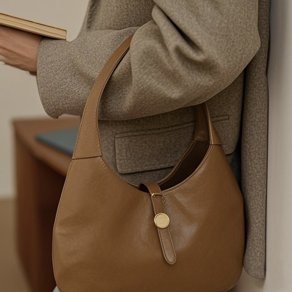 Benjamin's Enchanting Vintage - Echoed Brown Leather Slouch Bag