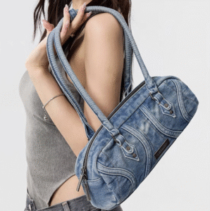 Charlotte's retro - inspired denim handbag