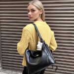 Elara Eclipse All-Around Leather Hobo Bag with Metallic Embellishment