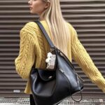 Elara Eclipse All-Around Leather Hobo Bag with Metallic Embellishment