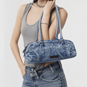 Charlotte's Retro-Inspired Denim Handbag - Image 2