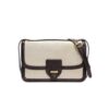 Aria of Canvas & Leather: Shoulder Bag with Gilded Clasp